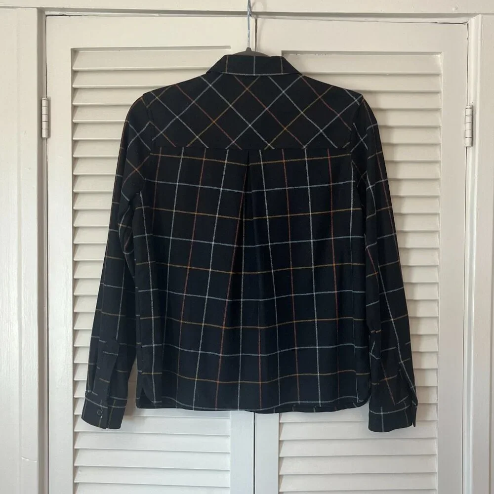 Pendleton buttondown XS black plaid women oversized flannel - Picture 6 of 11